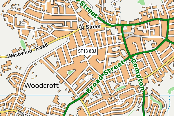 ST13 8BJ map - OS VectorMap District (Ordnance Survey) ST13 8BJ map - OS VectorMap District (Ordnance Survey)