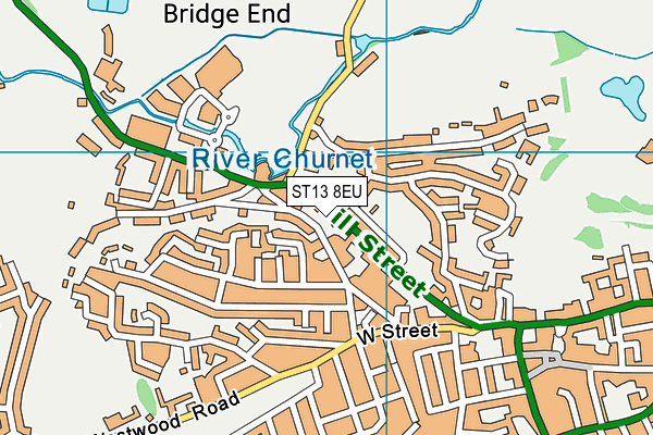 ST13 8EU map - OS VectorMap District (Ordnance Survey)