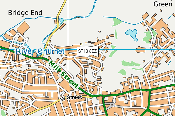ST13 8EZ map - OS VectorMap District (Ordnance Survey) ST13 8EZ map - OS VectorMap District (Ordnance Survey)