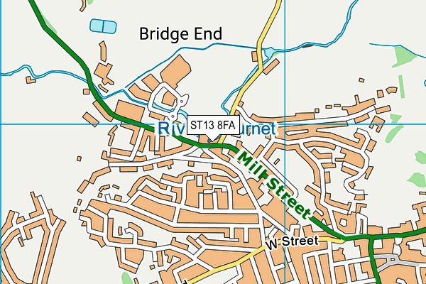 ST13 8FA map - OS VectorMap District (Ordnance Survey) ST13 8FA map - OS VectorMap District (Ordnance Survey)