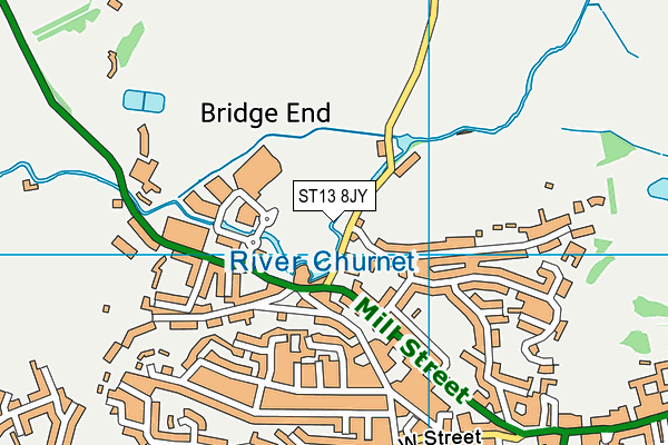 ST13 8JY map - OS VectorMap District (Ordnance Survey)