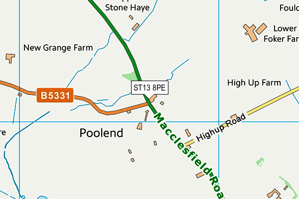 ST13 8PE map - OS VectorMap District (Ordnance Survey) ST13 8PE map - OS VectorMap District (Ordnance Survey)