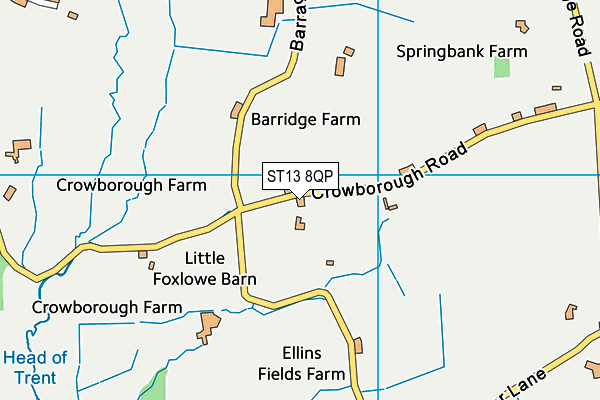 ST13 8QP map - OS VectorMap District (Ordnance Survey)