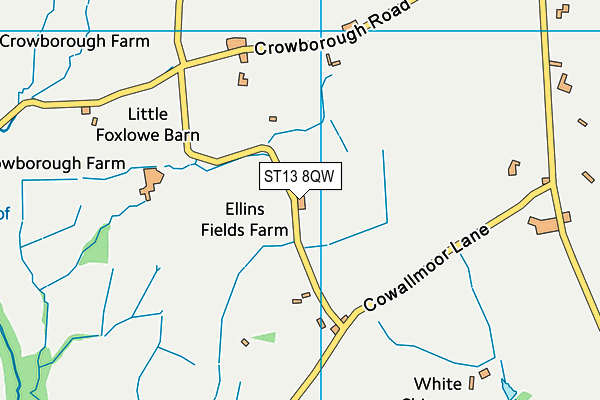 ST13 8QW map - OS VectorMap District (Ordnance Survey) ST13 8QW map - OS VectorMap District (Ordnance Survey)