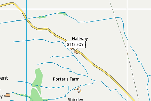 ST13 8QY map - OS VectorMap District (Ordnance Survey) ST13 8QY map - OS VectorMap District (Ordnance Survey)