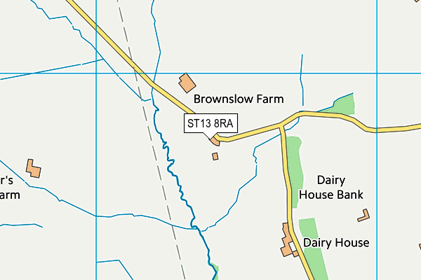 ST13 8RA map - OS VectorMap District (Ordnance Survey) ST13 8RA map - OS VectorMap District (Ordnance Survey)
