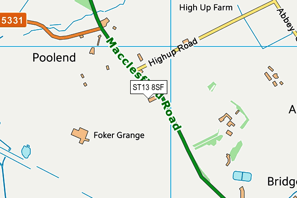 ST13 8SF map - OS VectorMap District (Ordnance Survey) ST13 8SF map - OS VectorMap District (Ordnance Survey)