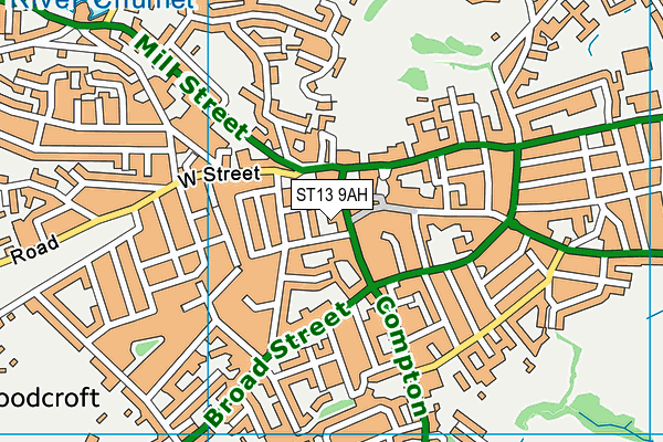 ST13 9AH map - OS VectorMap District (Ordnance Survey) ST13 9AH map - OS VectorMap District (Ordnance Survey)