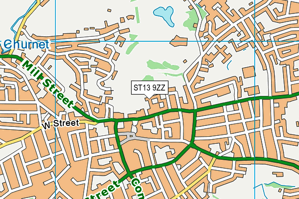 ST13 9ZZ map - OS VectorMap District (Ordnance Survey) ST13 9ZZ map - OS VectorMap District (Ordnance Survey)