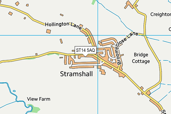 ST14 5AQ map - OS VectorMap District (Ordnance Survey) ST14 5AQ map - OS VectorMap District (Ordnance Survey)