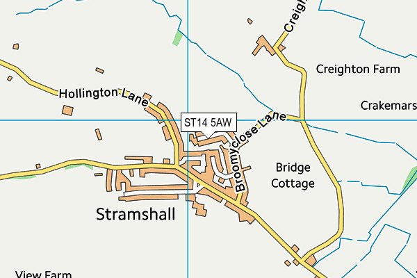 ST14 5AW map - OS VectorMap District (Ordnance Survey) ST14 5AW map - OS VectorMap District (Ordnance Survey)