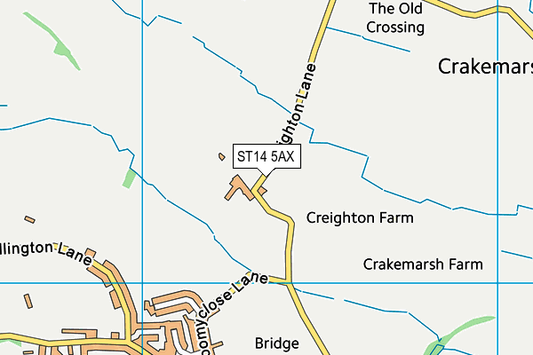 ST14 5AX map - OS VectorMap District (Ordnance Survey) ST14 5AX map - OS VectorMap District (Ordnance Survey)