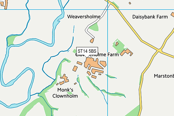 ST14 5BS map - OS VectorMap District (Ordnance Survey) ST14 5BS map - OS VectorMap District (Ordnance Survey)