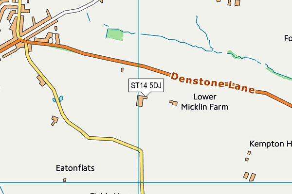ST14 5DJ map - OS VectorMap District (Ordnance Survey) ST14 5DJ map - OS VectorMap District (Ordnance Survey)