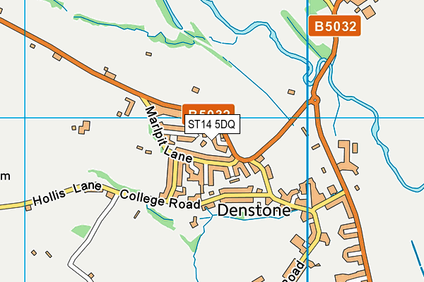 ST14 5DQ map - OS VectorMap District (Ordnance Survey) ST14 5DQ map - OS VectorMap District (Ordnance Survey)