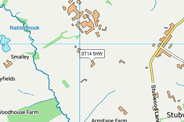 ST14 5HW map - OS VectorMap District (Ordnance Survey) ST14 5HW map - OS VectorMap District (Ordnance Survey)
