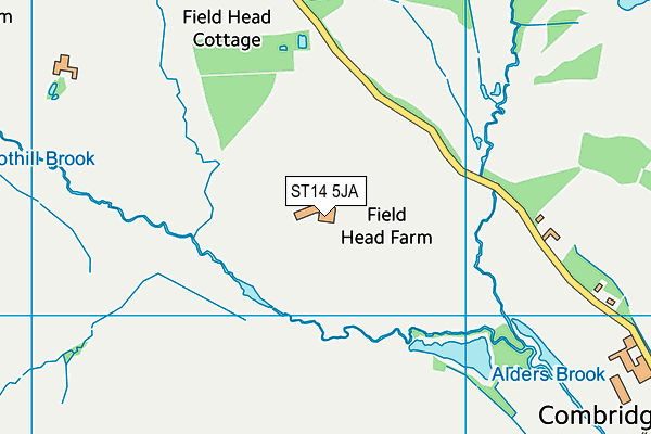 ST14 5JA map - OS VectorMap District (Ordnance Survey) ST14 5JA map - OS VectorMap District (Ordnance Survey)