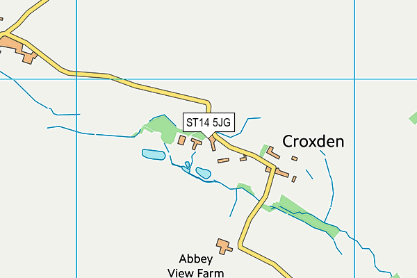 ST14 5JG map - OS VectorMap District (Ordnance Survey) ST14 5JG map - OS VectorMap District (Ordnance Survey)