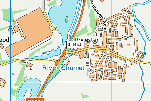 ST14 5JT map - OS VectorMap District (Ordnance Survey)