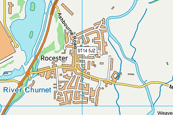 ST14 5JZ map - OS VectorMap District (Ordnance Survey) ST14 5JZ map - OS VectorMap District (Ordnance Survey)