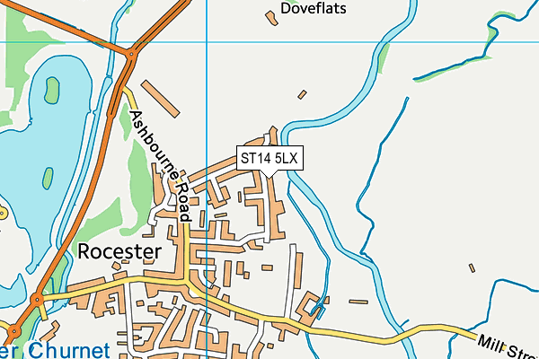 ST14 5LX map - OS VectorMap District (Ordnance Survey) ST14 5LX map - OS VectorMap District (Ordnance Survey)