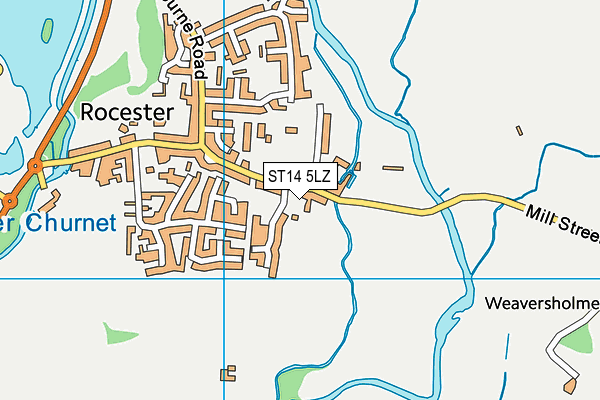 ST14 5LZ map - OS VectorMap District (Ordnance Survey) ST14 5LZ map - OS VectorMap District (Ordnance Survey)
