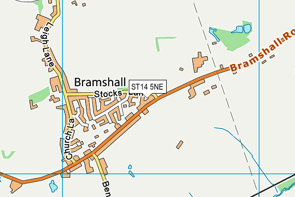 ST14 5NE map - OS VectorMap District (Ordnance Survey)