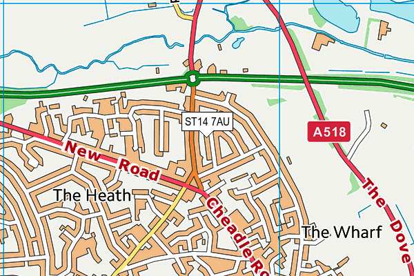 ST14 7AU map - OS VectorMap District (Ordnance Survey) ST14 7AU map - OS VectorMap District (Ordnance Survey)
