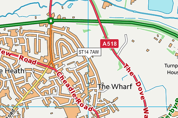 ST14 7AW map - OS VectorMap District (Ordnance Survey) ST14 7AW map - OS VectorMap District (Ordnance Survey)