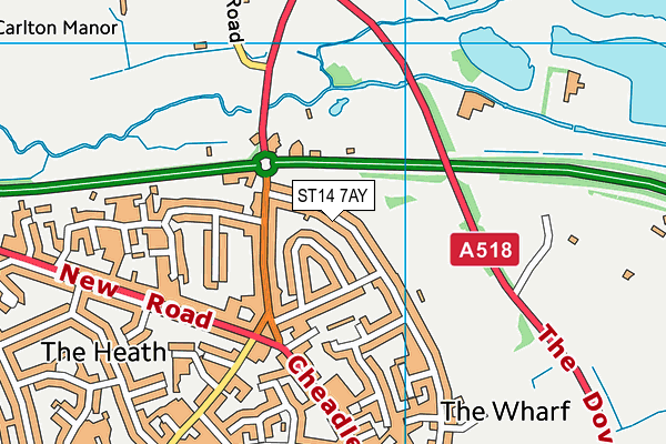 ST14 7AY map - OS VectorMap District (Ordnance Survey) ST14 7AY map - OS VectorMap District (Ordnance Survey)