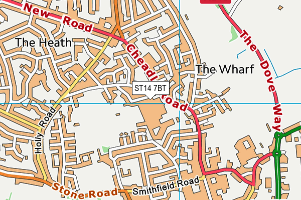 ST14 7BT map - OS VectorMap District (Ordnance Survey) ST14 7BT map - OS VectorMap District (Ordnance Survey)