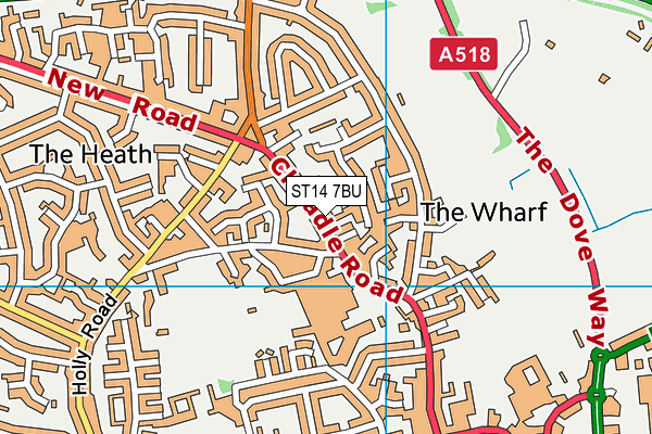 ST14 7BU map - OS VectorMap District (Ordnance Survey)