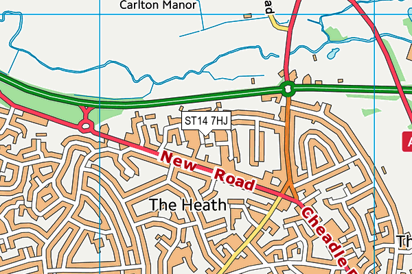 ST14 7HJ map - OS VectorMap District (Ordnance Survey) ST14 7HJ map - OS VectorMap District (Ordnance Survey)