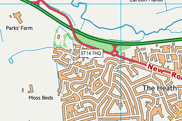ST14 7HQ map - OS VectorMap District (Ordnance Survey) ST14 7HQ map - OS VectorMap District (Ordnance Survey)
