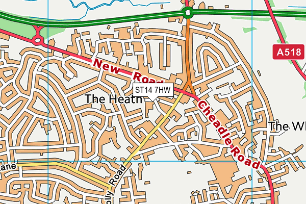 ST14 7HW map - OS VectorMap District (Ordnance Survey) ST14 7HW map - OS VectorMap District (Ordnance Survey)