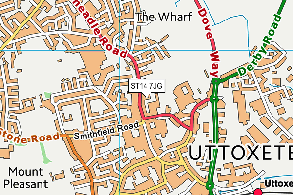 ST14 7JG map - OS VectorMap District (Ordnance Survey) ST14 7JG map - OS VectorMap District (Ordnance Survey)