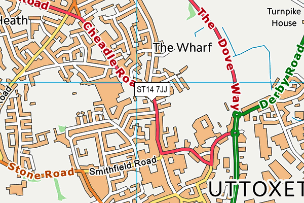 ST14 7JJ map - OS VectorMap District (Ordnance Survey)