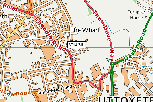 ST14 7JU map - OS VectorMap District (Ordnance Survey) ST14 7JU map - OS VectorMap District (Ordnance Survey)