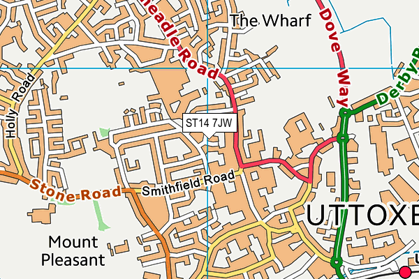ST14 7JW map - OS VectorMap District (Ordnance Survey) ST14 7JW map - OS VectorMap District (Ordnance Survey)