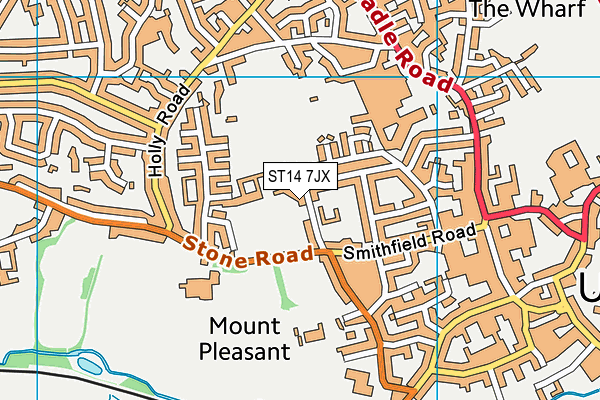 ST14 7JX map - OS VectorMap District (Ordnance Survey) ST14 7JX map - OS VectorMap District (Ordnance Survey)