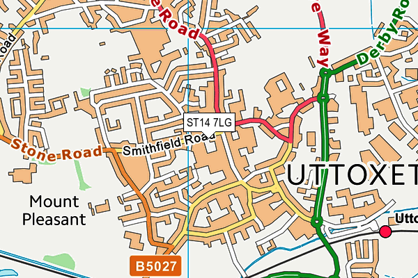 ST14 7LG map - OS VectorMap District (Ordnance Survey) ST14 7LG map - OS VectorMap District (Ordnance Survey)