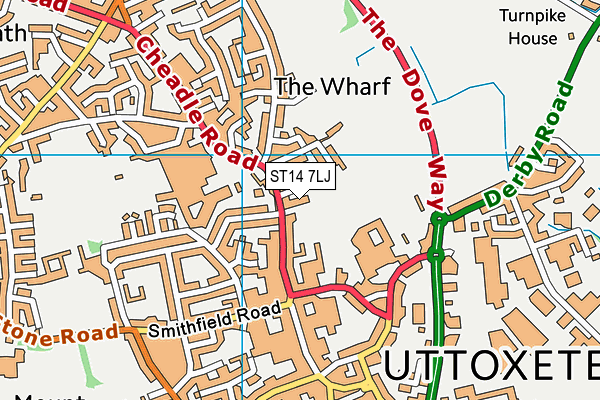 ST14 7LJ map - OS VectorMap District (Ordnance Survey) ST14 7LJ map - OS VectorMap District (Ordnance Survey)