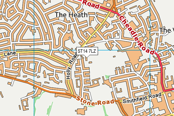 ST14 7LZ map - OS VectorMap District (Ordnance Survey) ST14 7LZ map - OS VectorMap District (Ordnance Survey)