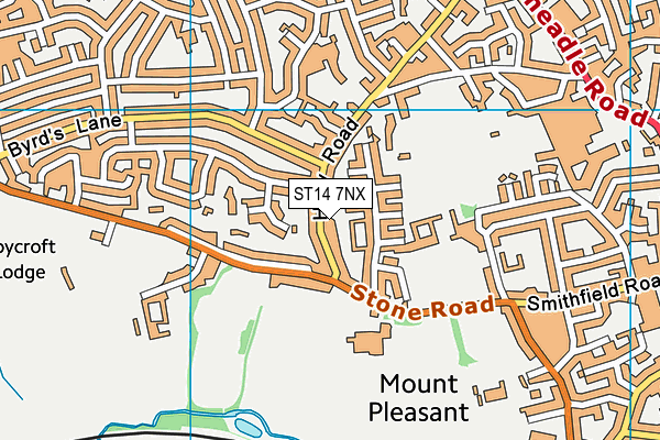 ST14 7NX map - OS VectorMap District (Ordnance Survey) ST14 7NX map - OS VectorMap District (Ordnance Survey)