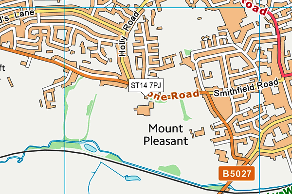 ST14 7PJ map - OS VectorMap District (Ordnance Survey) ST14 7PJ map - OS VectorMap District (Ordnance Survey)