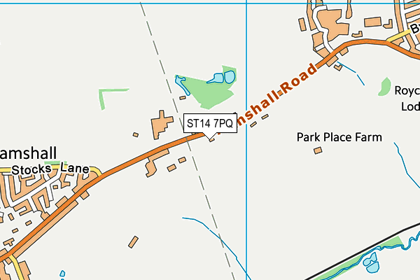 ST14 7PQ map - OS VectorMap District (Ordnance Survey) ST14 7PQ map - OS VectorMap District (Ordnance Survey)