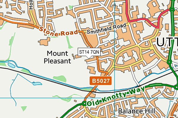 ST14 7QN map - OS VectorMap District (Ordnance Survey) ST14 7QN map - OS VectorMap District (Ordnance Survey)