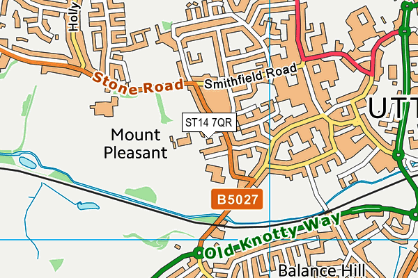 ST14 7QR map - OS VectorMap District (Ordnance Survey) ST14 7QR map - OS VectorMap District (Ordnance Survey)