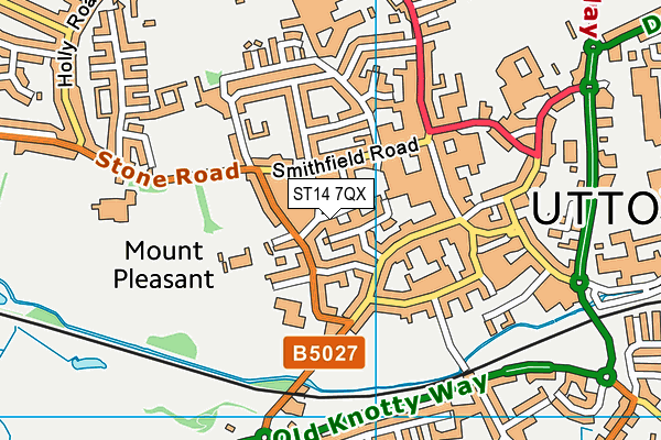 ST14 7QX map - OS VectorMap District (Ordnance Survey)