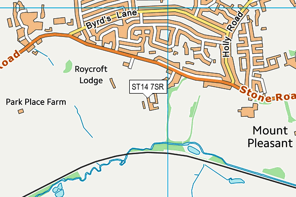 ST14 7SR map - OS VectorMap District (Ordnance Survey) ST14 7SR map - OS VectorMap District (Ordnance Survey)